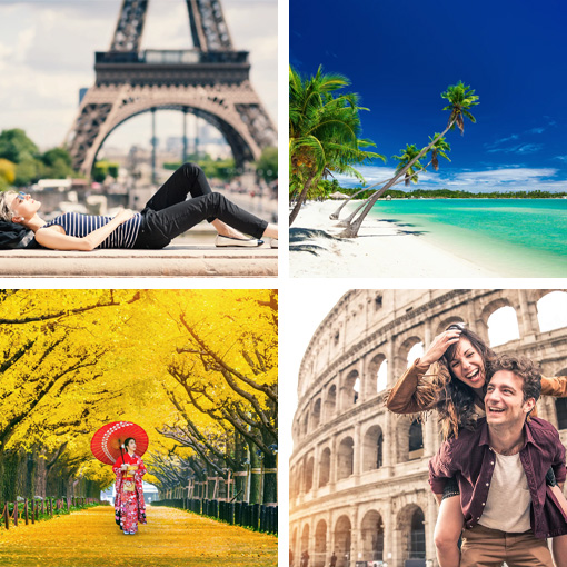 Travel destinations collage